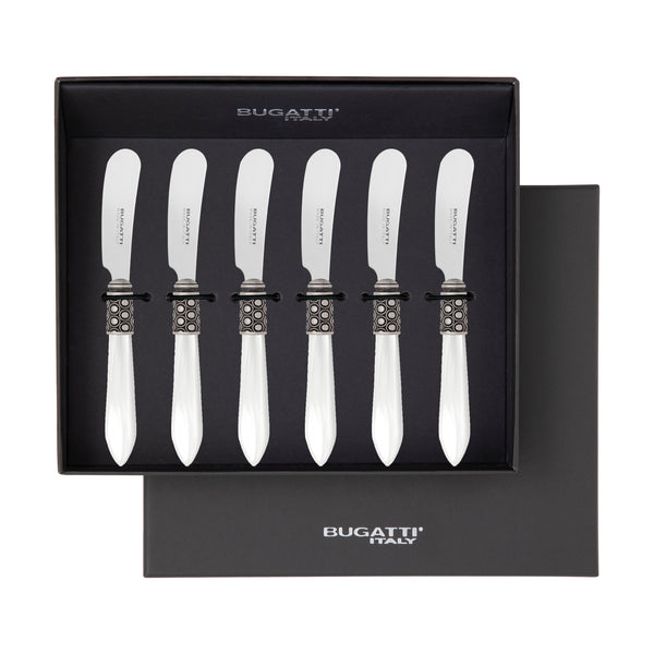 Optical Antique Spreader / Butter Knife Set - White