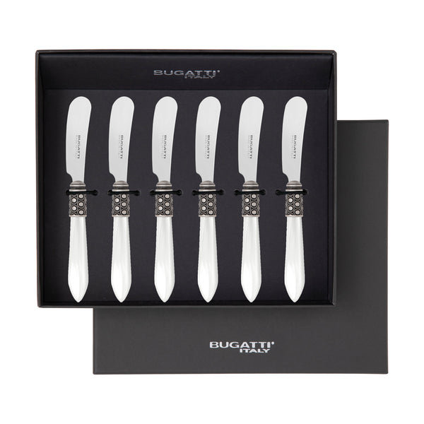 Optical Antique Spreader / Butter Knife Set - white