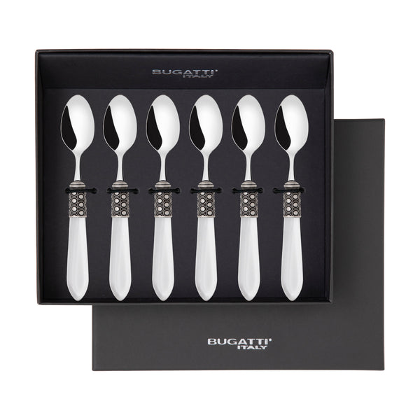 Optical Antique 6 Piece Moka Spoon Set in gift box clear-Casa Bugatti USA