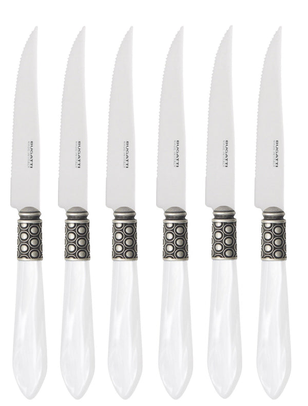 Optical Antique 6 Piece Steak knife Set, Clear — Casa Bugatti