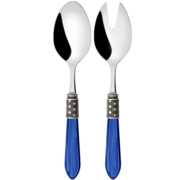 Optical Antique 2 Piece Salad Servers, Royal Blue — Casa Bugatti