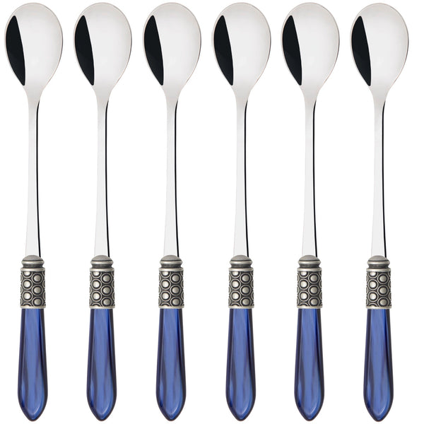 Optical Antique Ice Tea / Cocktail Spoon Set - Royal Blue-Casa Bugatti USA