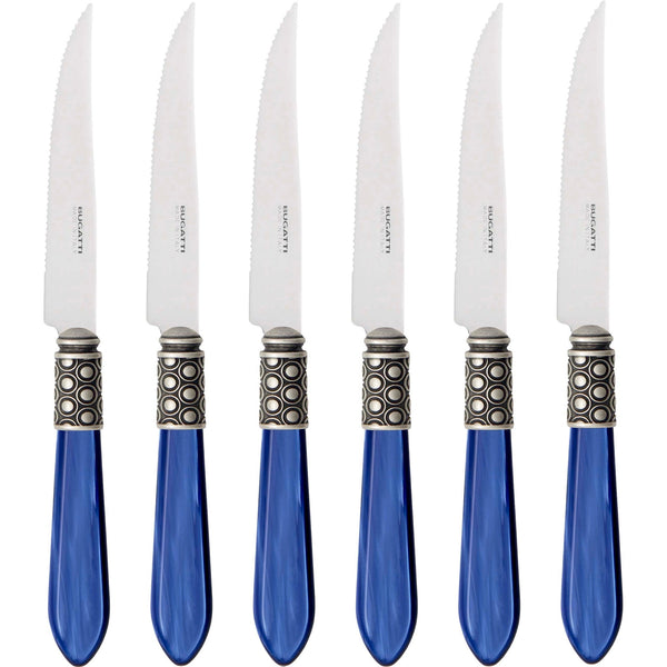 Optical Antique 6 Piece Steak knife Set, Royal Blue — Casa Bugatti