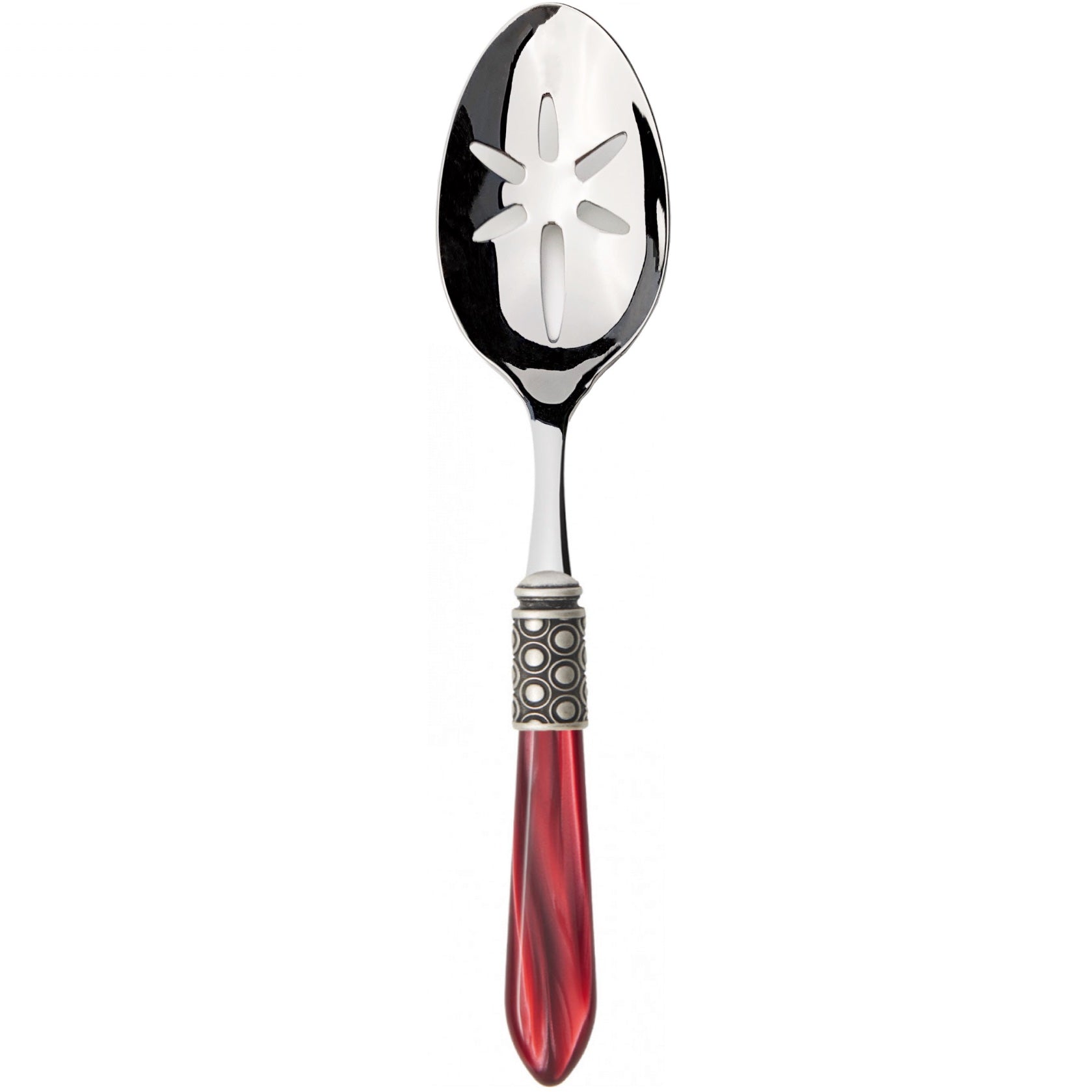 Optical Antique Slotted Serving Spoon, Burgundy — Casa Bugatti