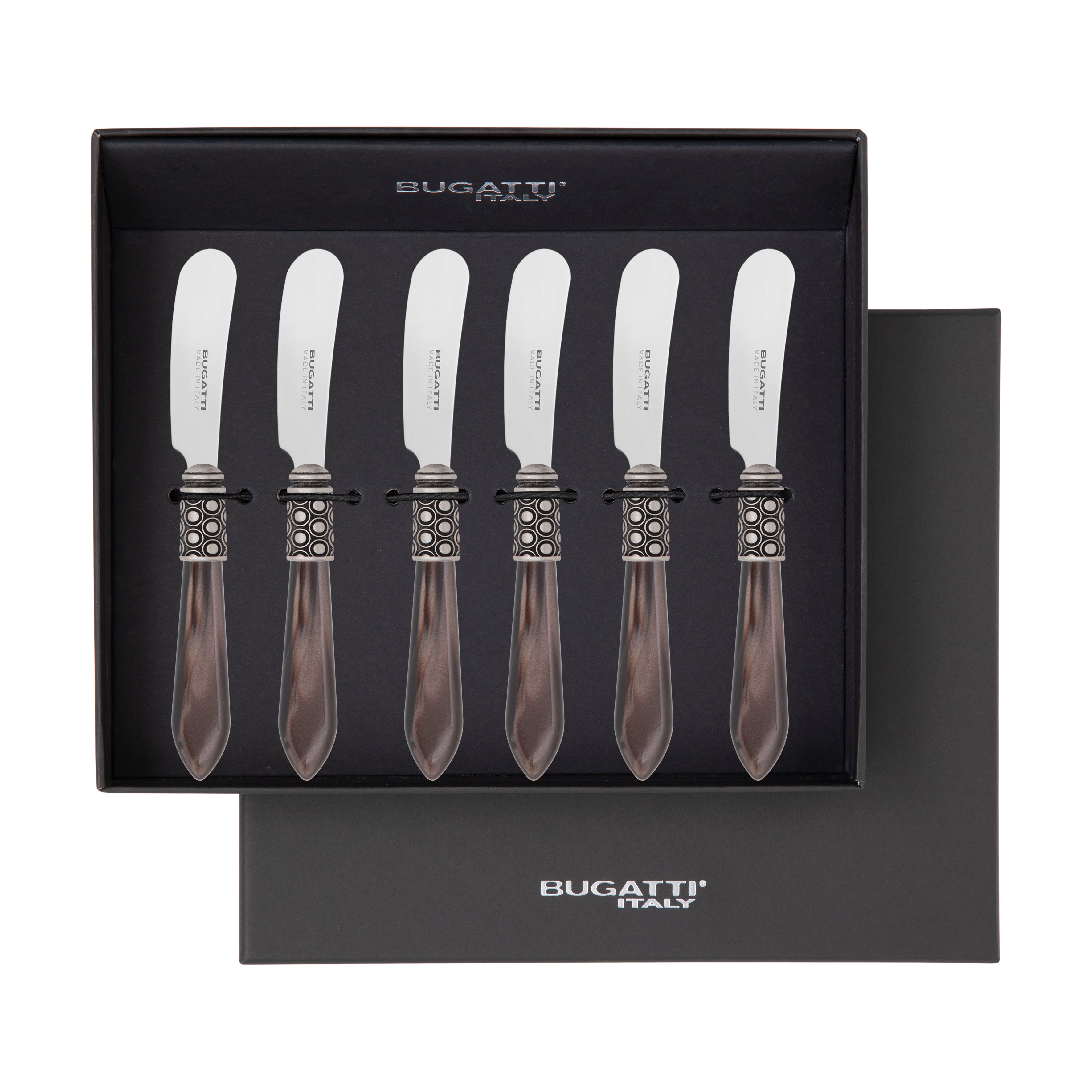 Optical Antique Spreader / Butter Knife Set - Chocolate-Casa Bugatti USA