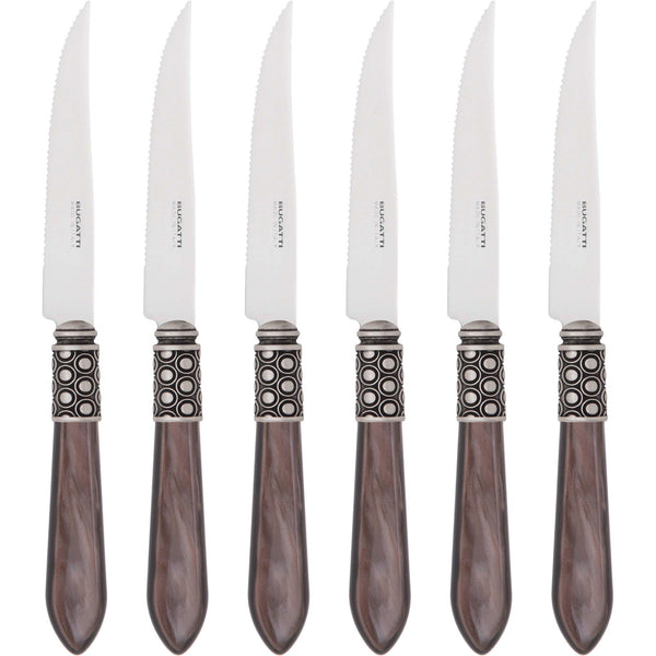 Optical Antique 6 Piece Steak knife Set, Chocolate — Casa Bugatti