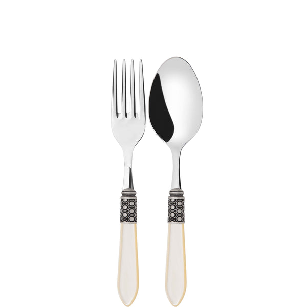 Optical Antique 2 Piece Serving Set, Ivory — Casa Bugatti