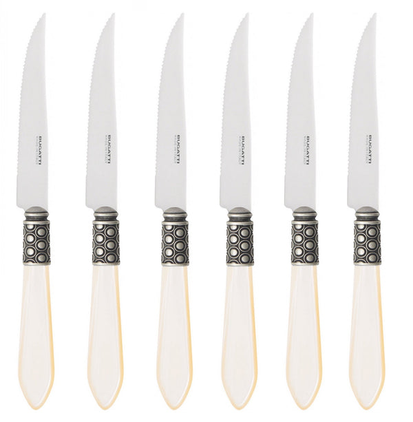 Optical Antique 6 Piece Steak knife Set - Ivory-Casa Bugatti USA