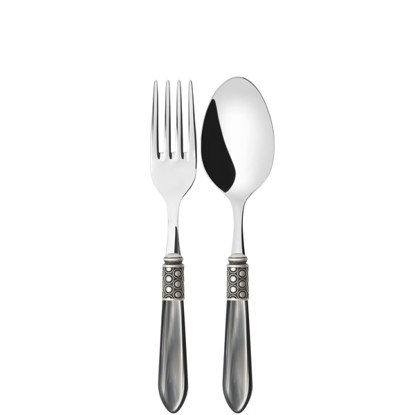 Optical Antique 2 Piece Serving Set, Gray — Casa Bugatti