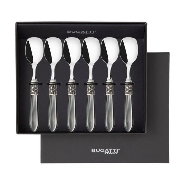 Optical Antique Ice Cream Spoons Set in gift box - gray