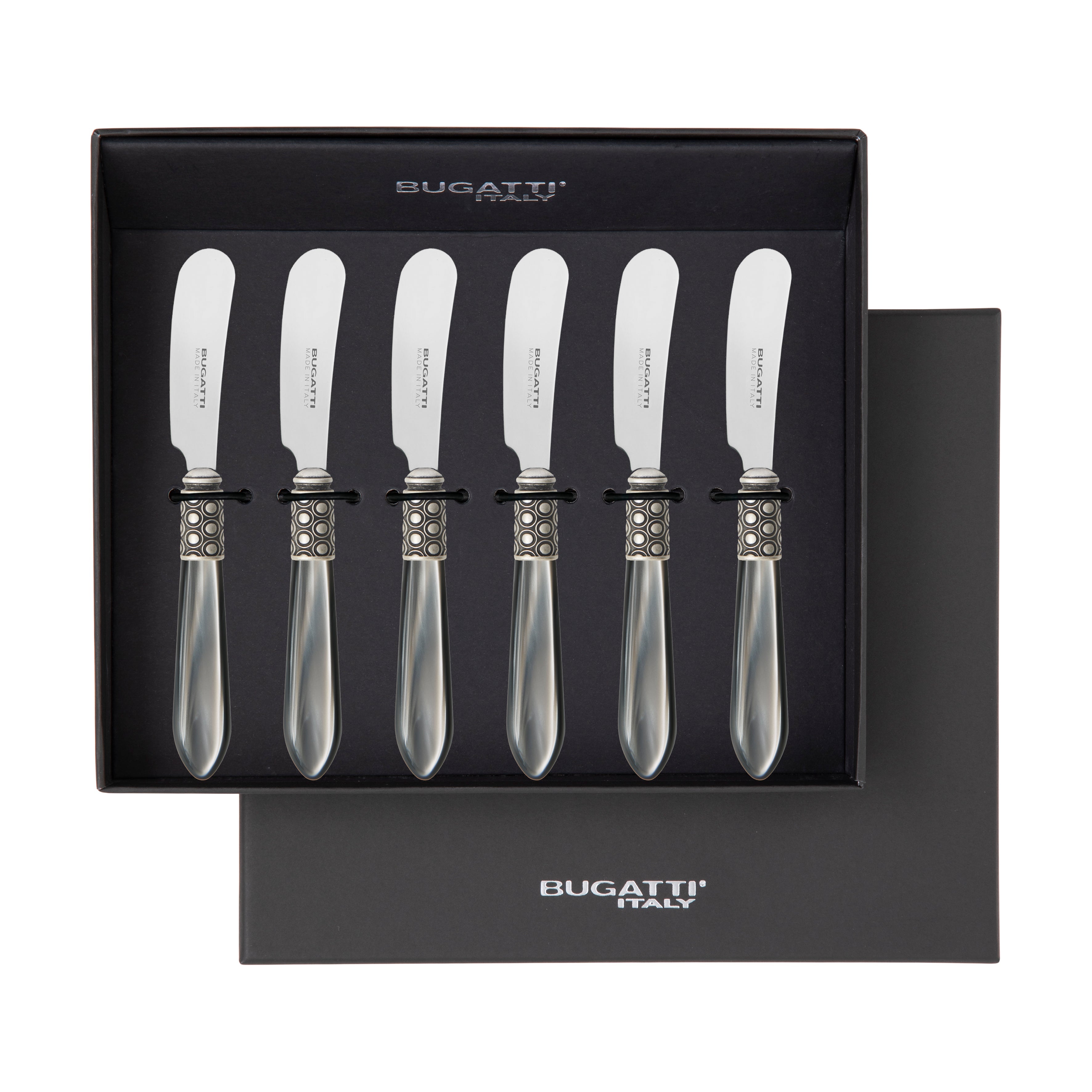 Optical Antique Spreader / Butter Knife Set - Gray-Casa Bugatti USA
