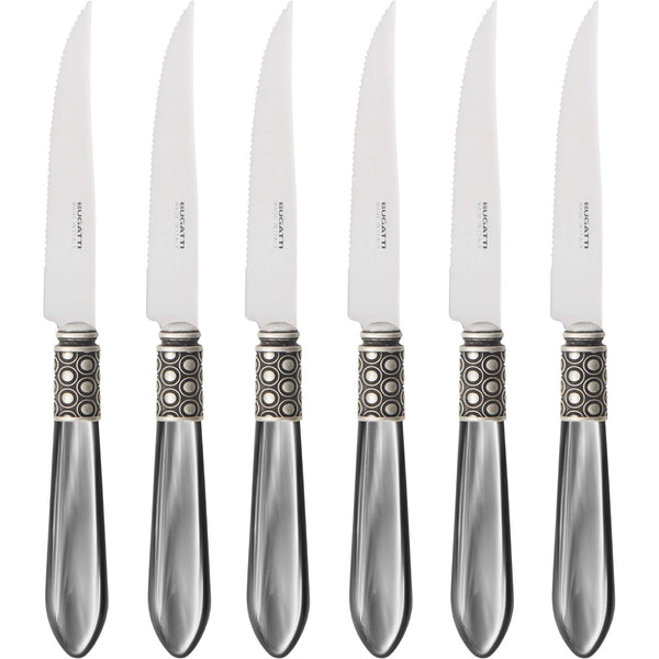 Optical Antique 6 Piece Steak knife Set, Gray — Casa Bugatti