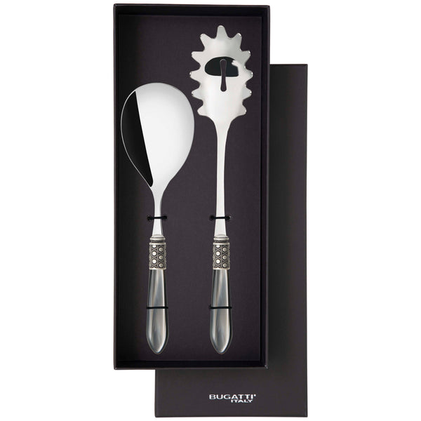 Optical Antique 2 Piece Pasta Set in gift box - gray