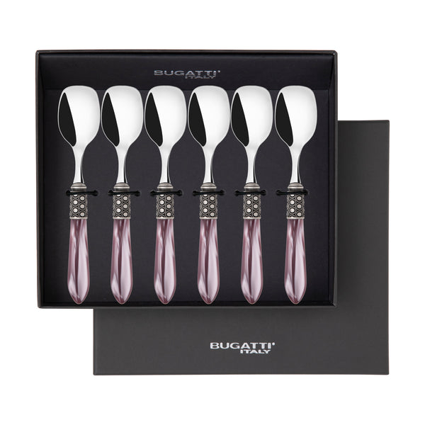 Optical Antique Ice Cream Spoons Set in gift box - lilac