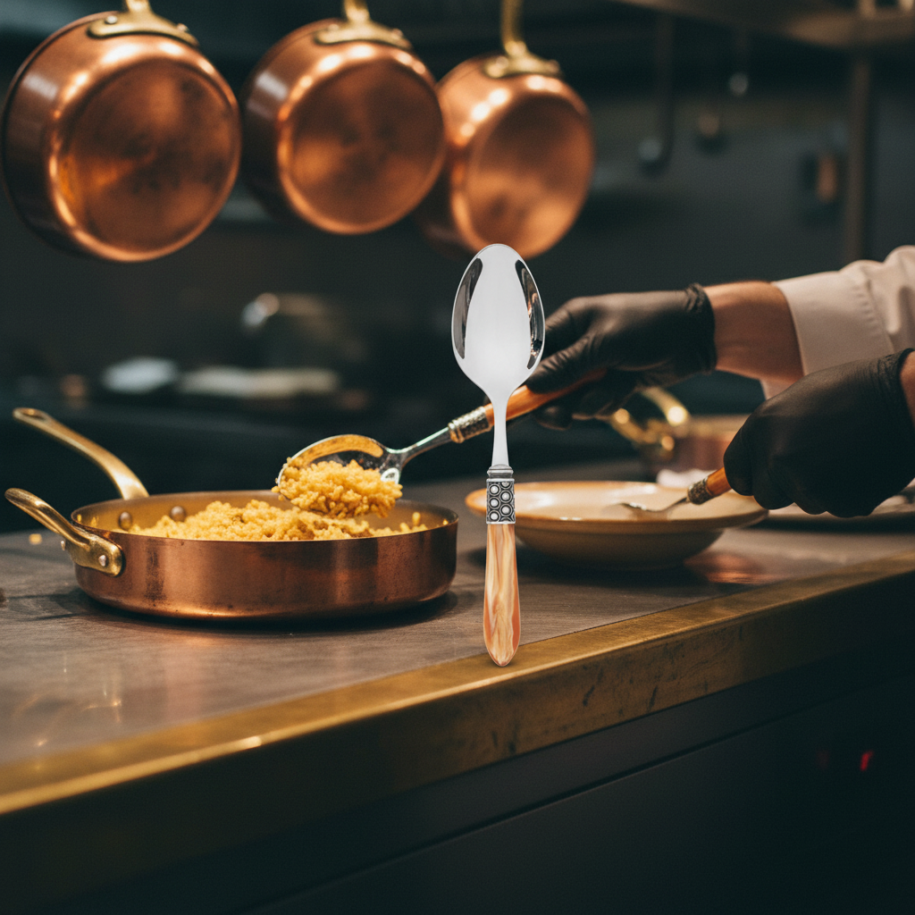 Optical Antique Serving Spoon - Tangerine-Casa Bugatti USA