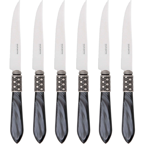 Optical Antique 6 Piece Steak knife Set, Charcoal — Casa Bugatti