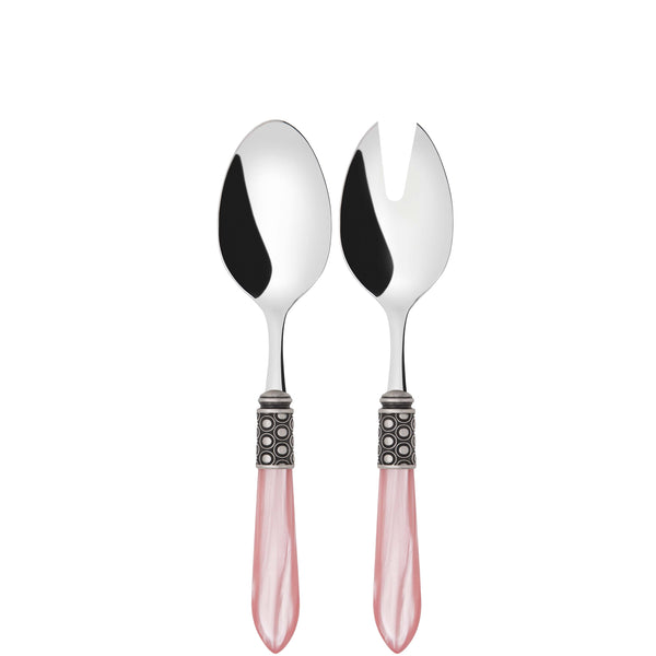 Optical Antique 2 Piece Salad Servers - pink-Casa Bugatti USA