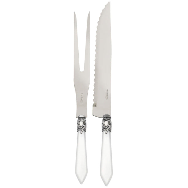 Oxford Antique 2 Piece Carving Set White-Casa Bugatti USA