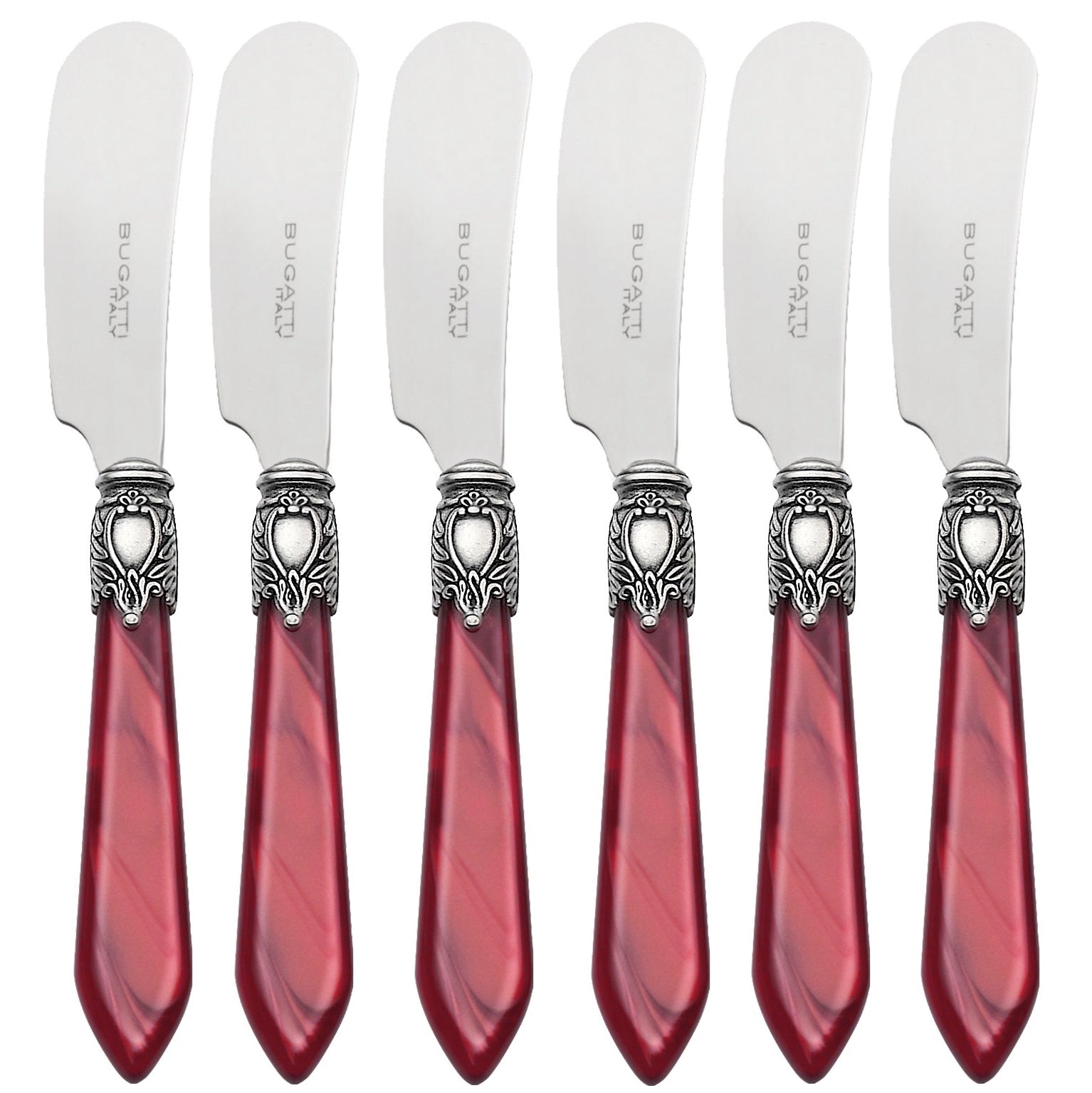 Oxford Antique 6 Spreaders / Butter Knives - BURGUNDY