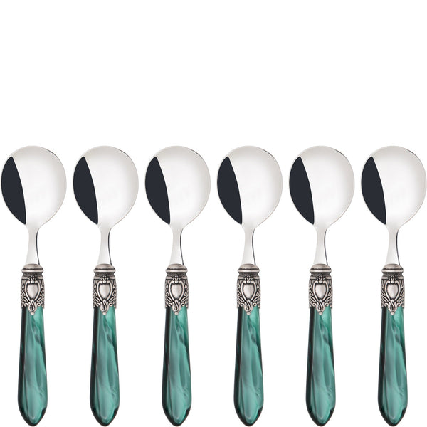 Oxford Antique Soup Spoons Set, Emerald Green — Casa Bugatti
