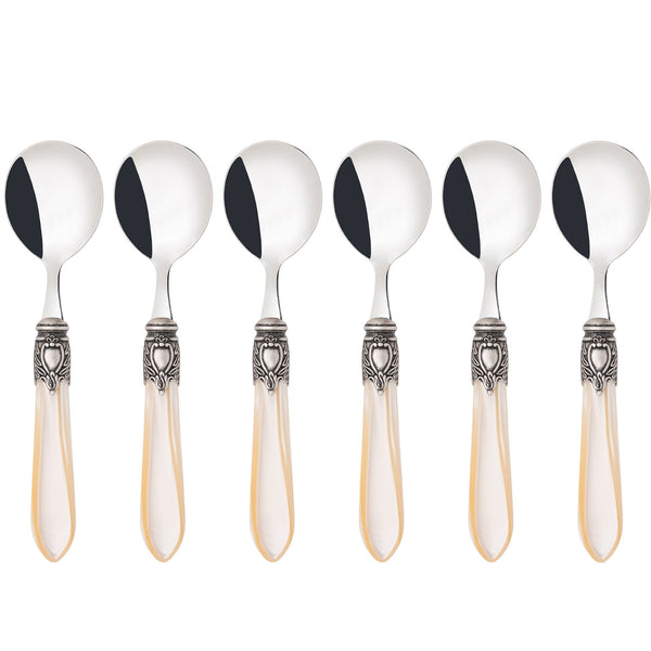 Oxford Antique Soup Spoons Set, Ivory — Casa Bugatti