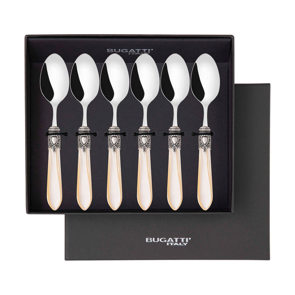 Oxford Antique 6 Piece Coffee Spoon Set - Ivory