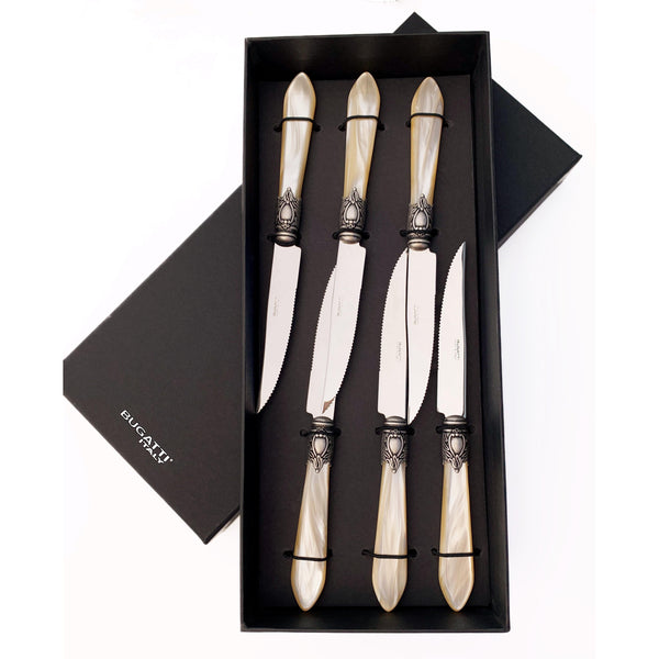 Oxford Antique 6 Piece Steak knife Set - Ivory-Casa Bugatti USA