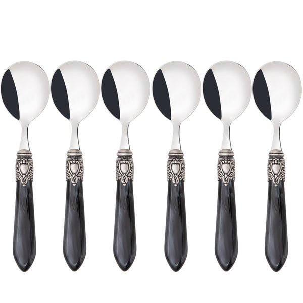 Oxford Antique Soup Spoons Set, Charcoal — Casa Bugatti