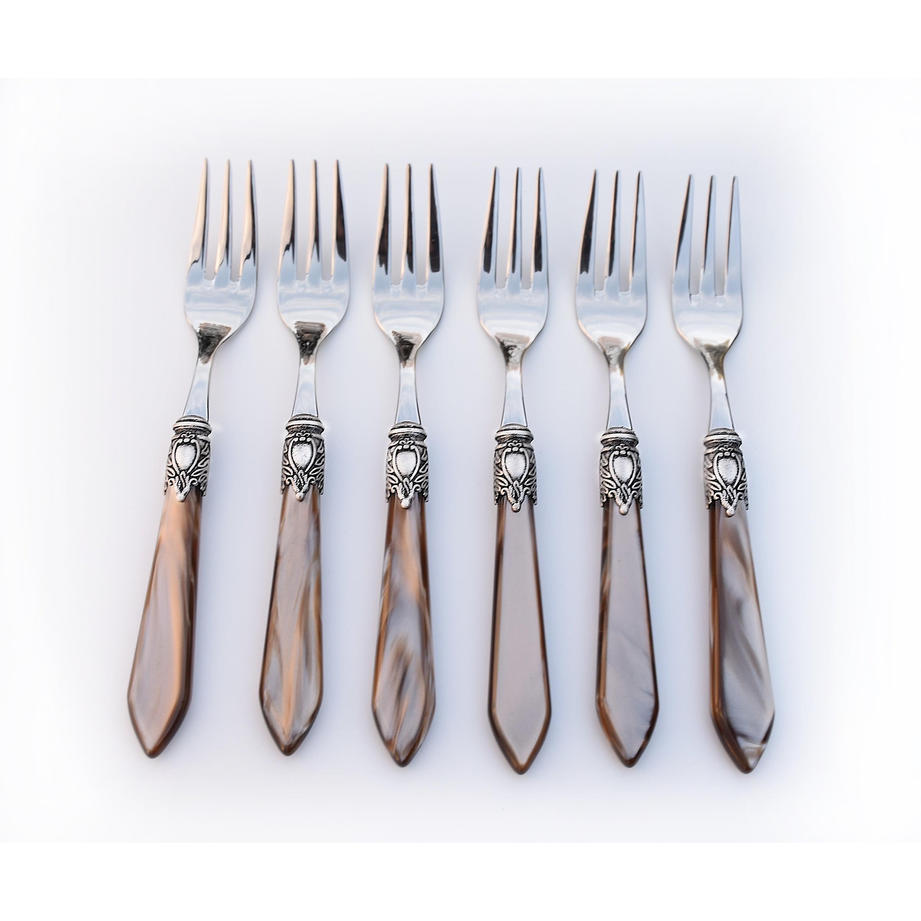 Oxford Antique 6 Piece Cocktail Fork Set Taupe /Onyx