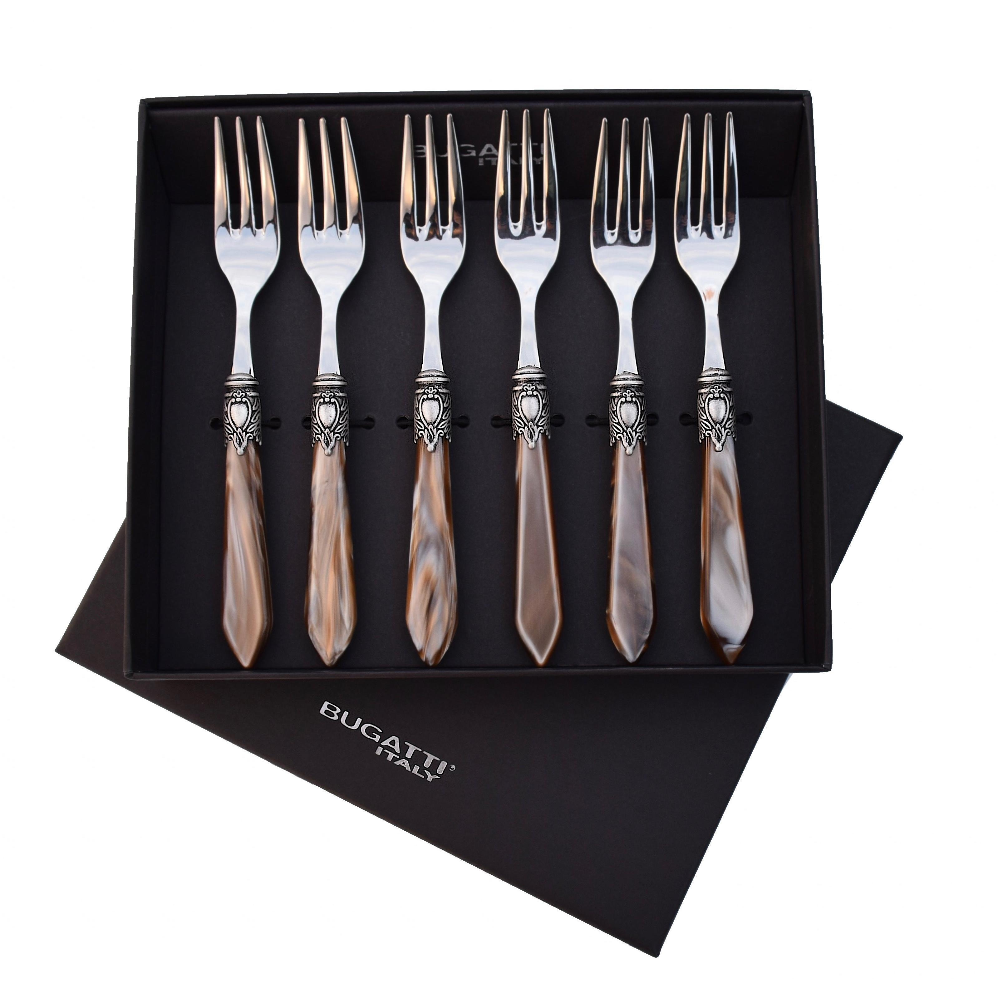 Oxford Antique 6 Piece Cocktail Fork Set Taupe /Onyx