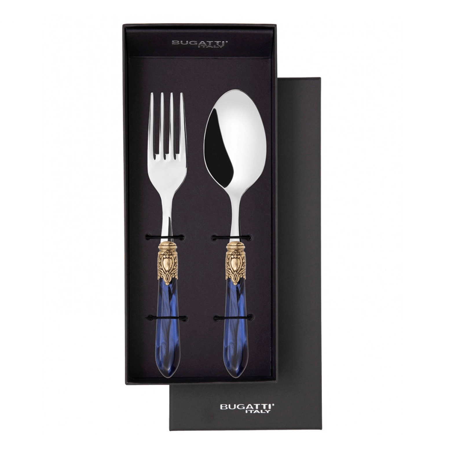 Oxford Gold Ring 2 Piece Serving Set royal blue-Casa Bugatti USA
