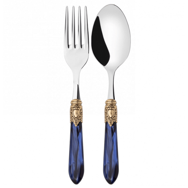 Oxford Gold Ring 2 Piece Serving Set - Royal Blue