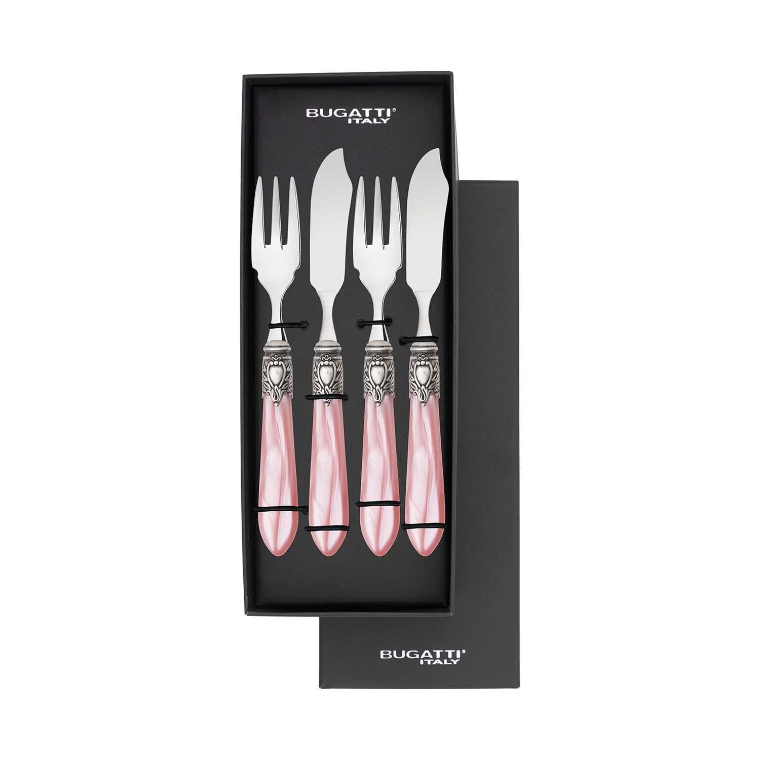 Oxford Antique 12 Piece Fish Set  Pink