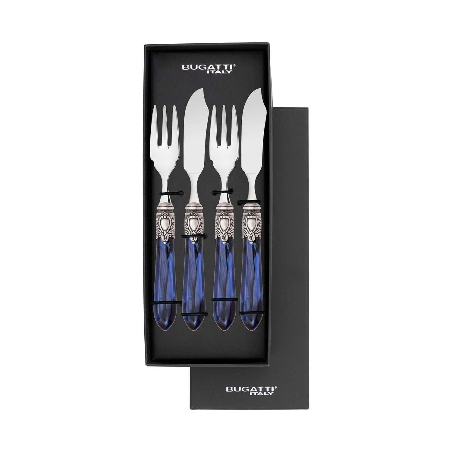 Oxford Antique 12 Piece Fish Set  Royal Blue