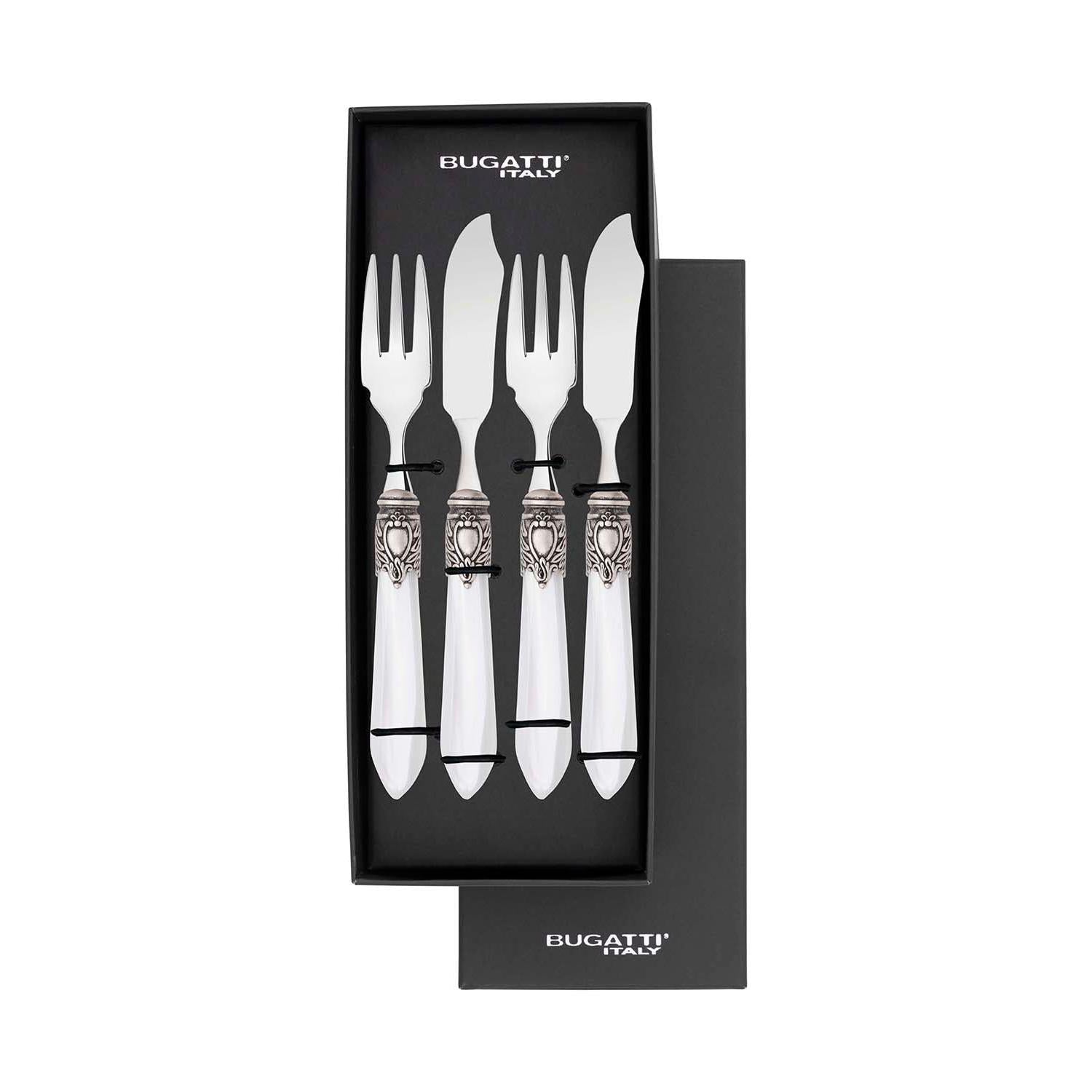 Oxford Antique 12 Piece Fish Set  White