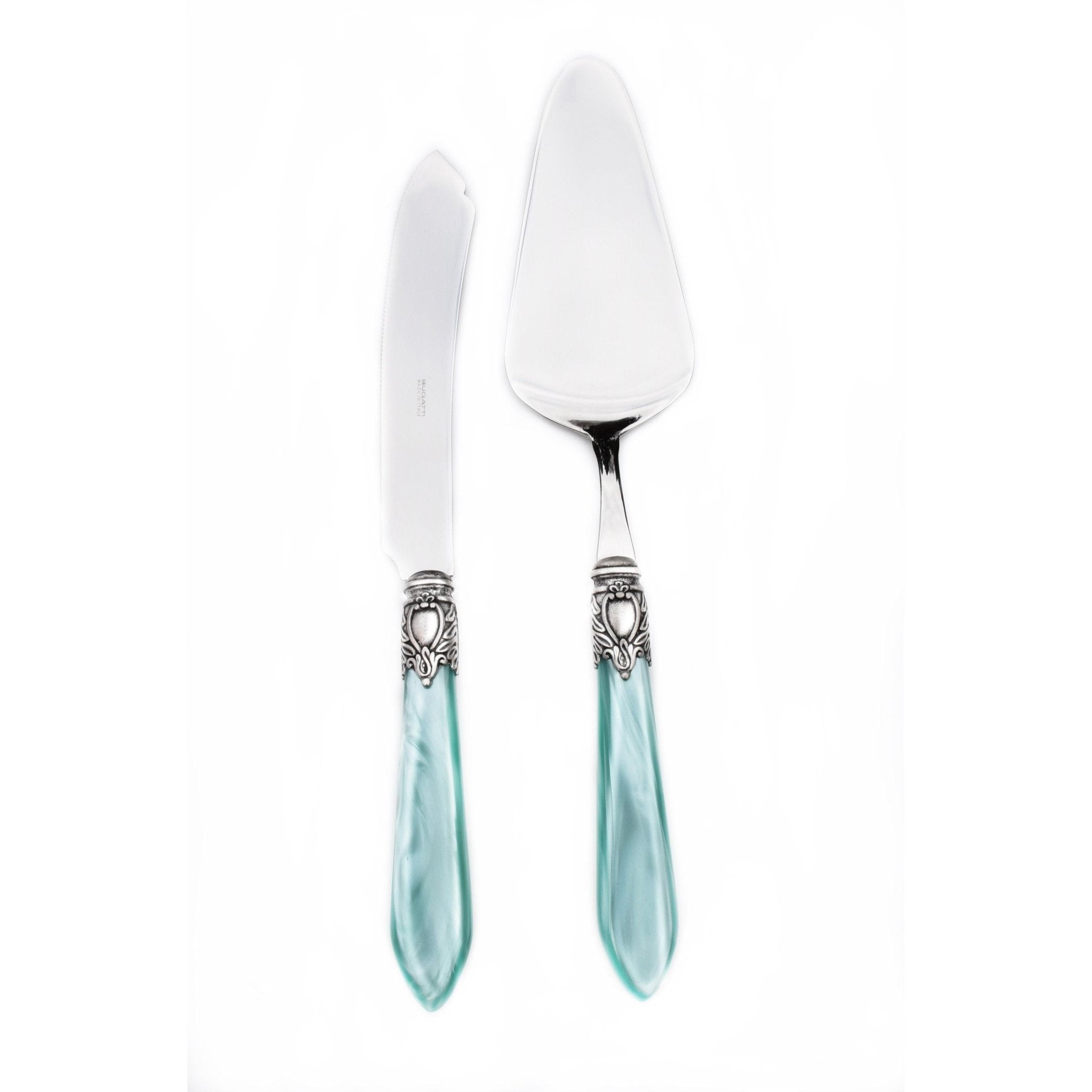 Oxford Antique 2 Piece Cake Set Aqua-Casa Bugatti USA