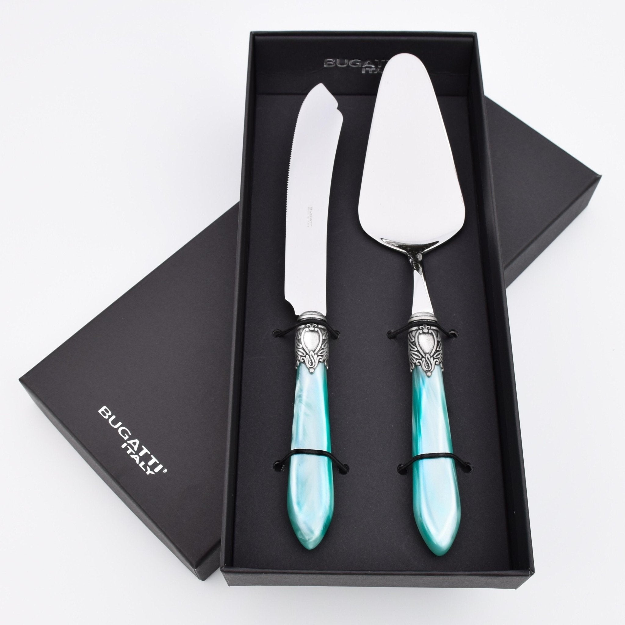 Oxford Antique 2 Piece Cake Set Aqua-Casa Bugatti USA