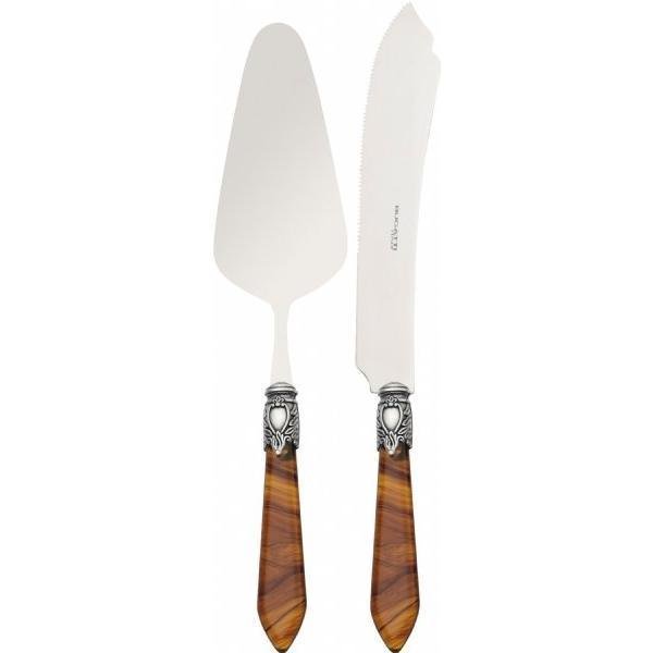 Oxford Antique 2 Piece Cake Serving Set - Tortoise Shell