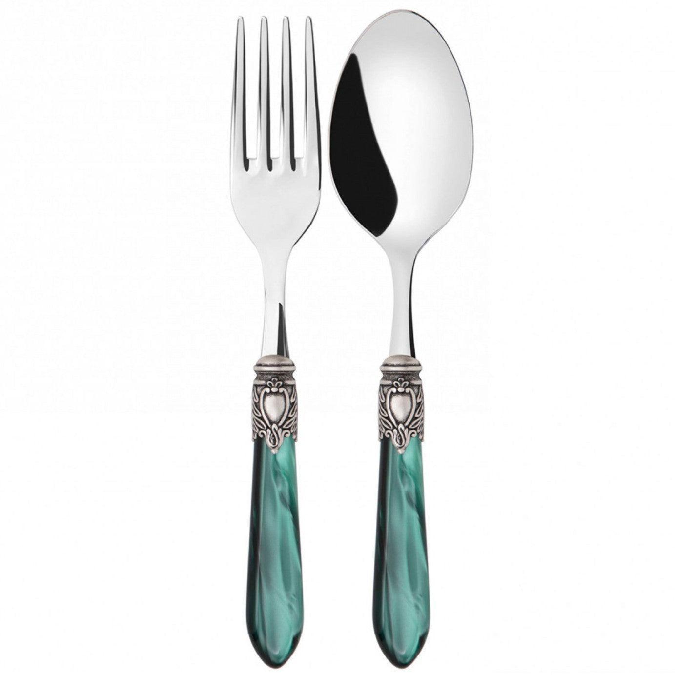 Oxford Antique 2 Piece Serving Set - Emerald Green