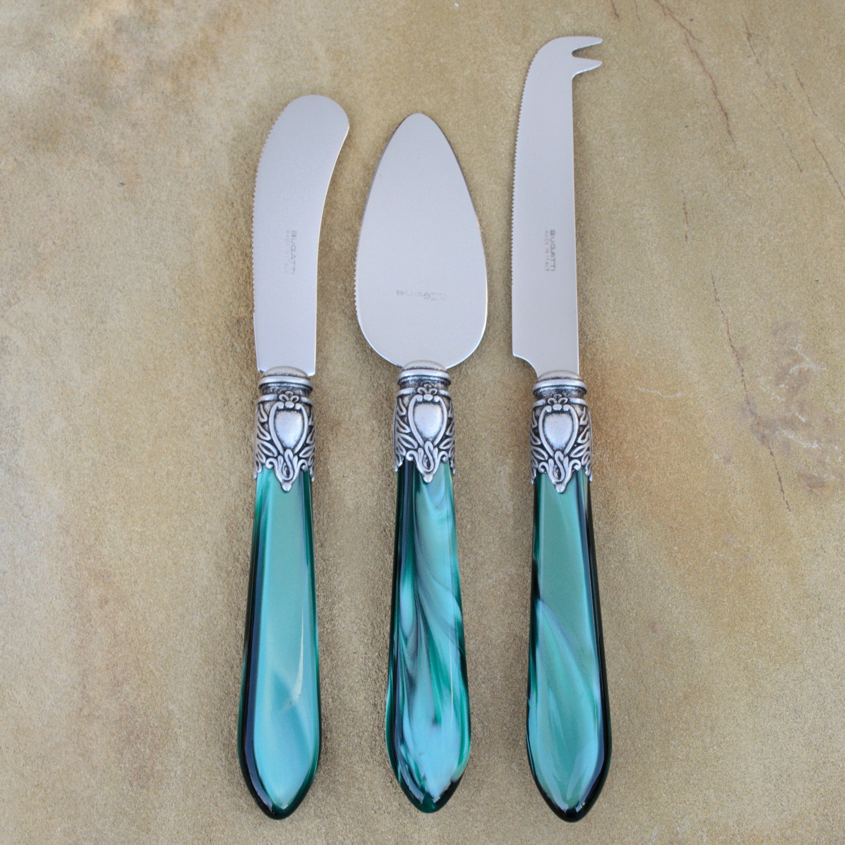 Oxford Antique Cheese Knives Set  Green