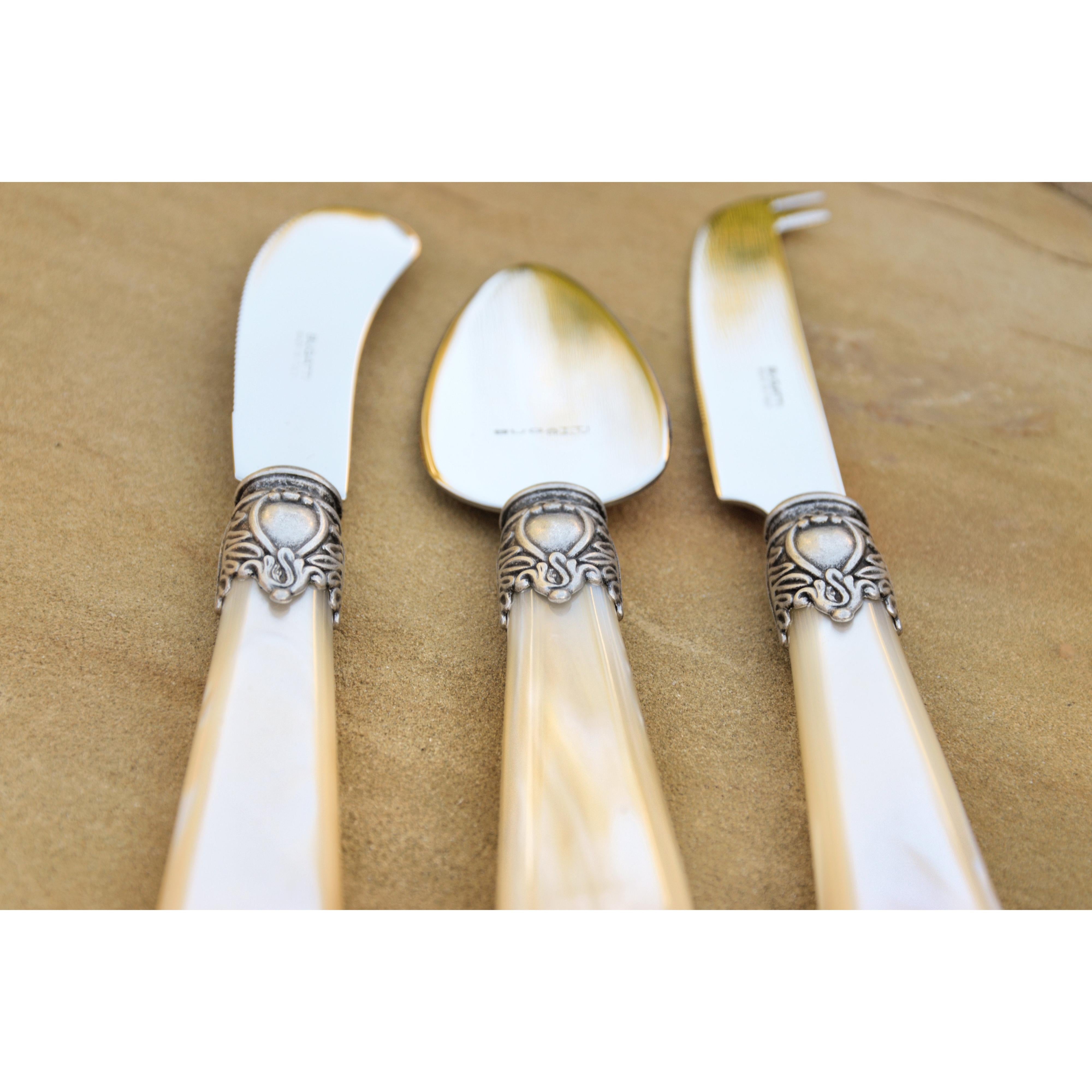 Oxford Antique 3 Piece Cheese Knife Set - Ivory-Casa Bugatti USA