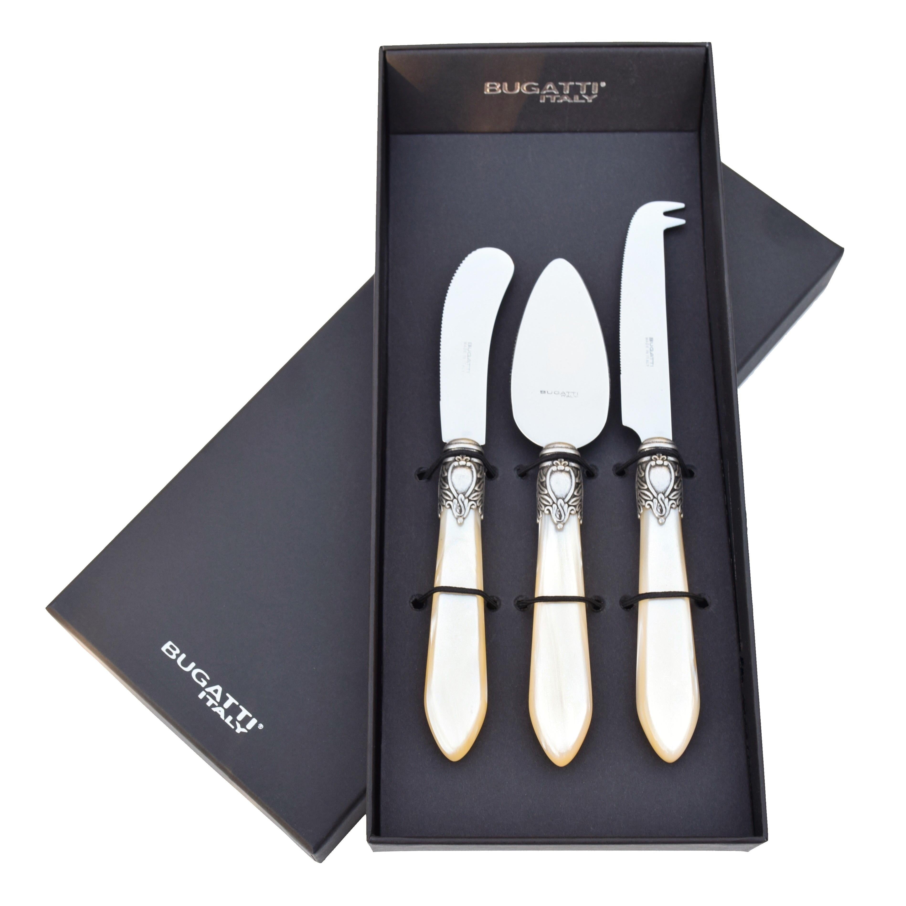 Oxford Antique 3 Piece Cheese Knife Set - Ivory-Casa Bugatti USA