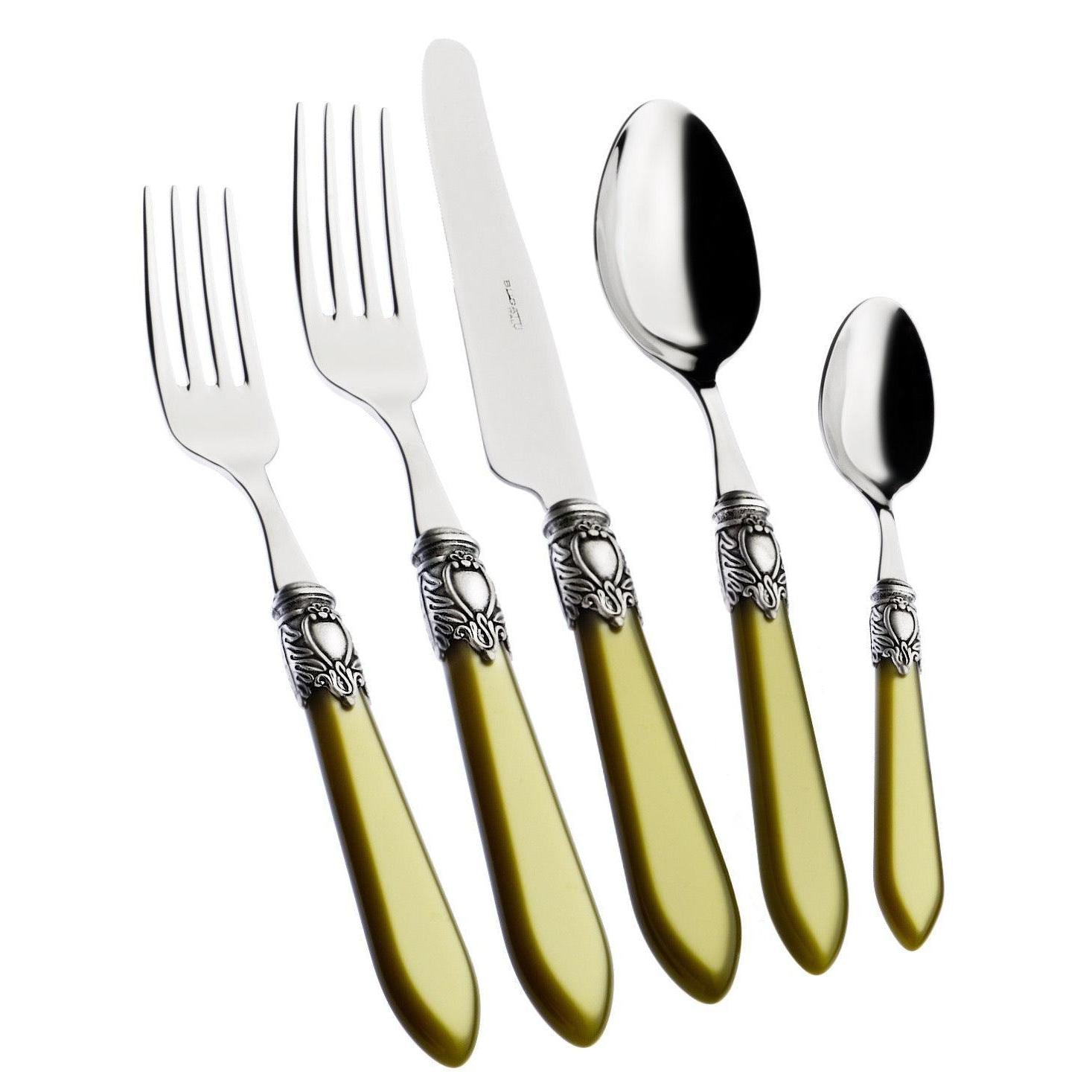Oxford Antique 5 piece place setting - CHARTREUSE Pearlescent-Casa Bugatti USA
