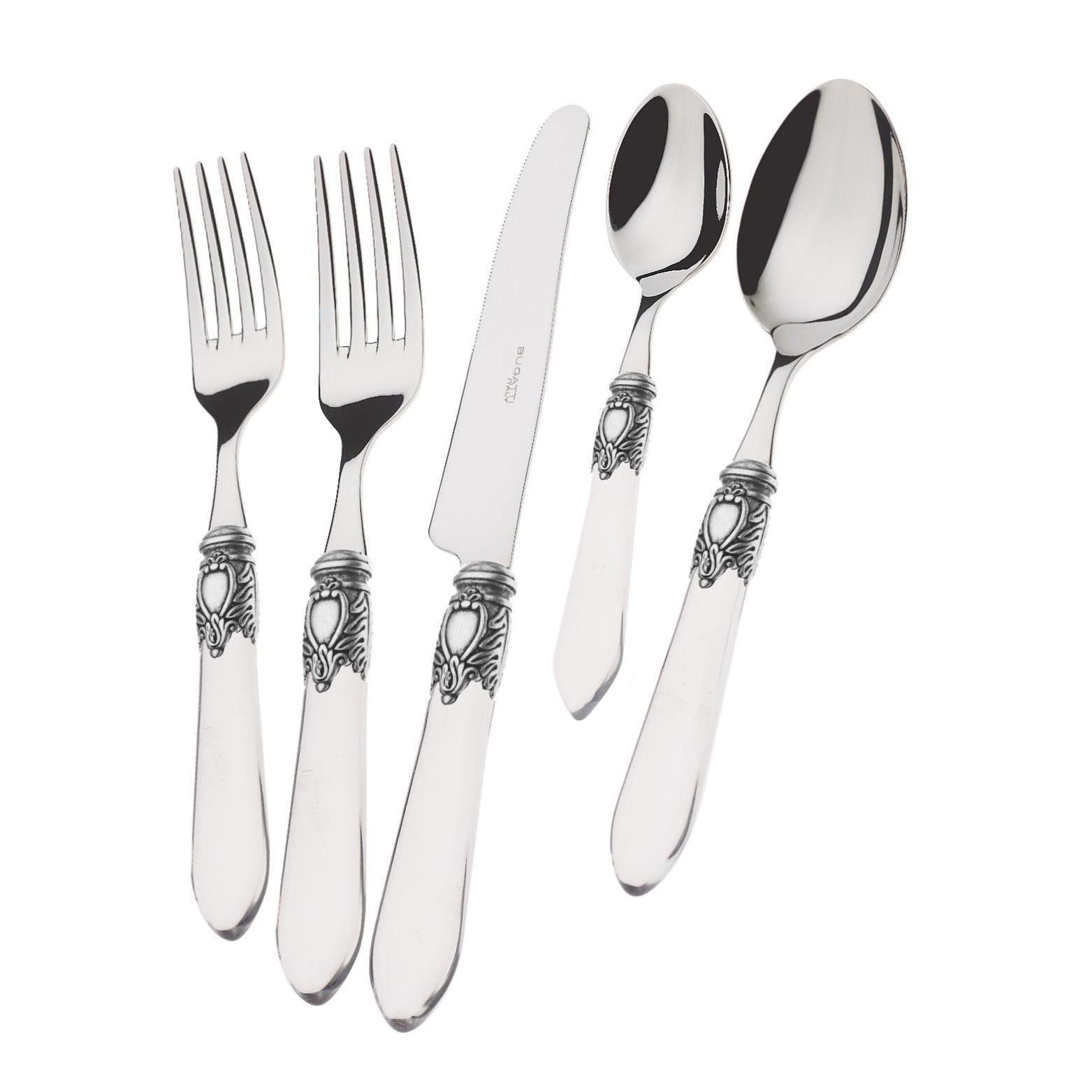 Oxford Antique 5 piece place setting - WHITE Pearlescent-Casa Bugatti USA