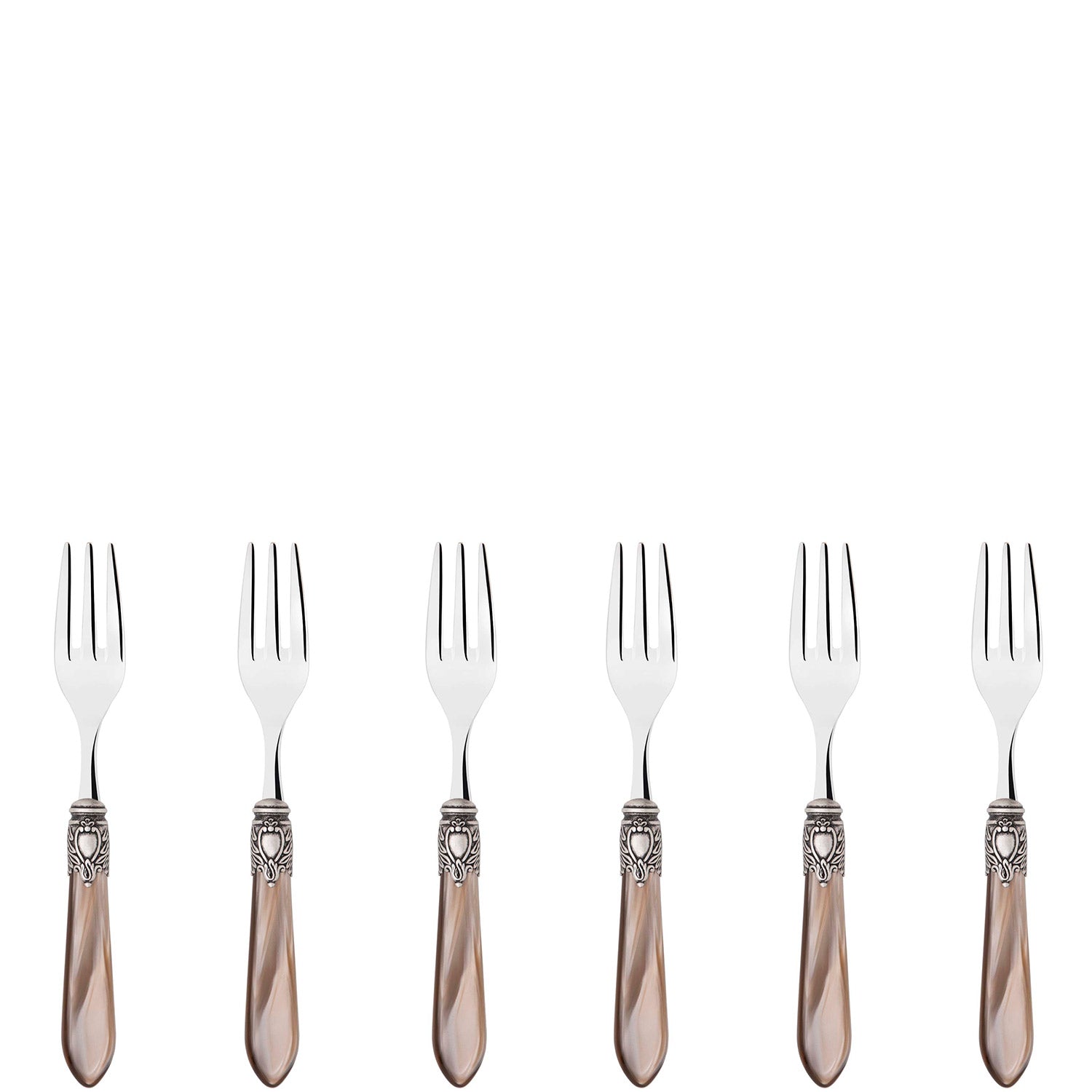 Oxford Antique 6 Piece Cocktail Fork Set Taupe /Onyx