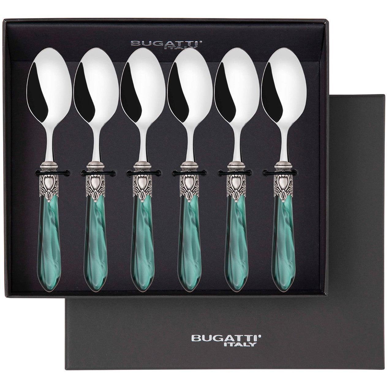 Oxford Antique 6 Piece Coffee Spoon Set - Emerald Green