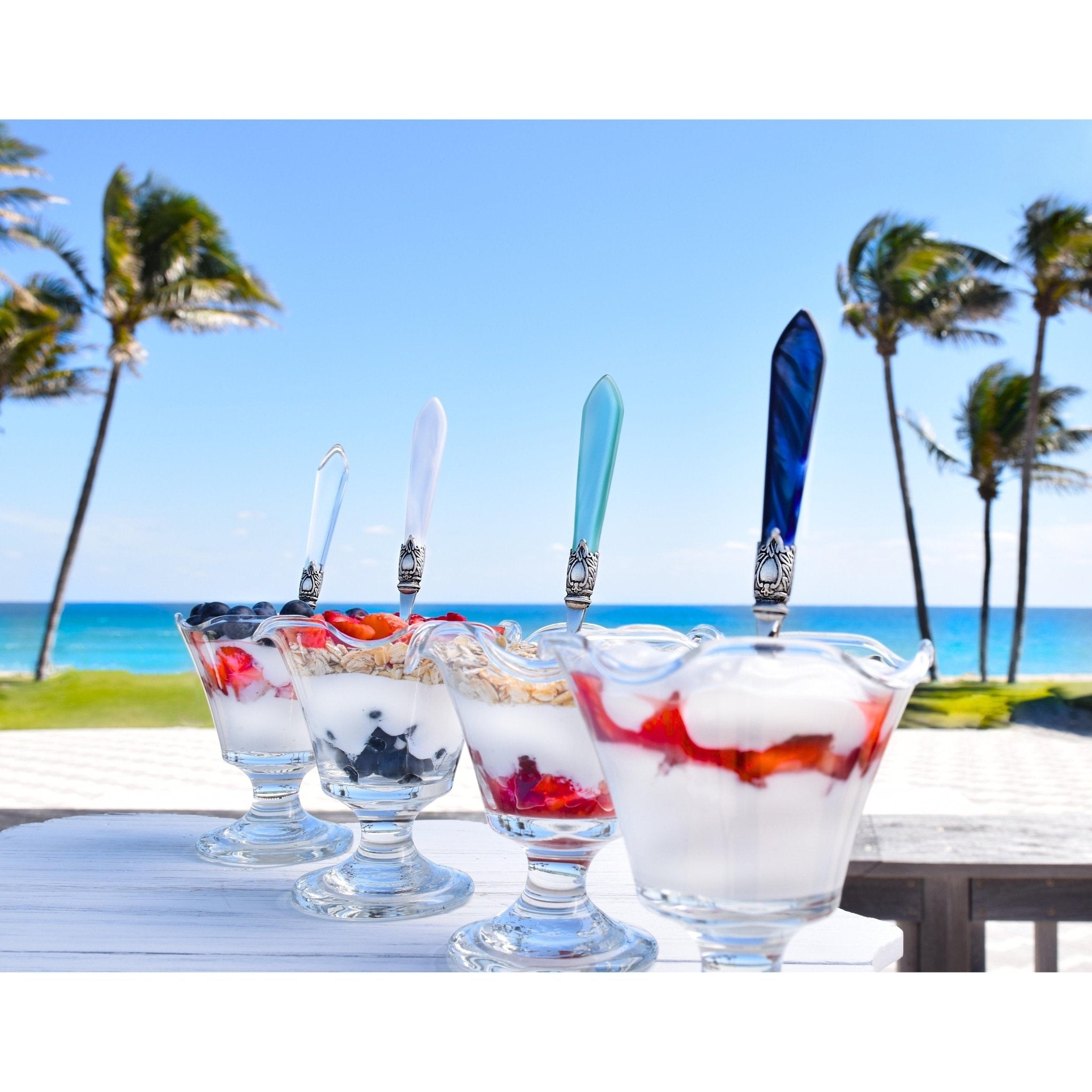 Oxford Antique 6 Piece Coffee Spoon Set Royal Blue-Casa Bugatti USA