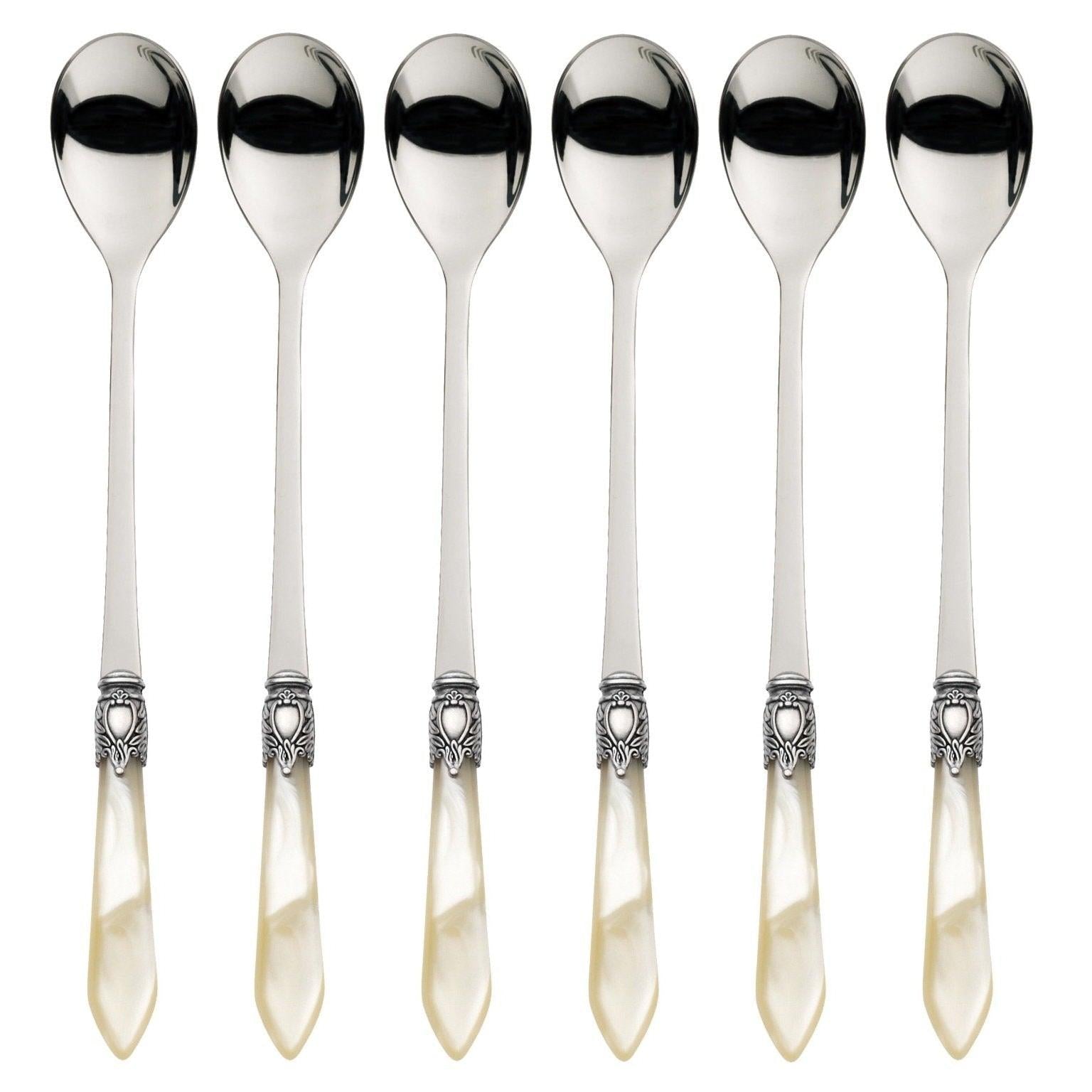 Oxford Antique 6 Piece Ice Tea / Latte Spoons Ivory-Casa Bugatti USA