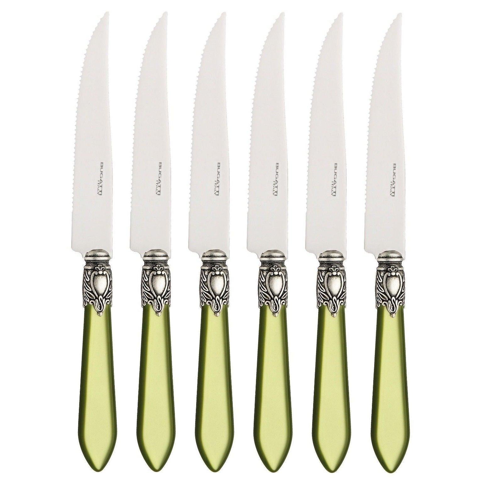 Oxford Antique 6 Piece Steak knife Set - CHARTREUSE-Casa Bugatti USA