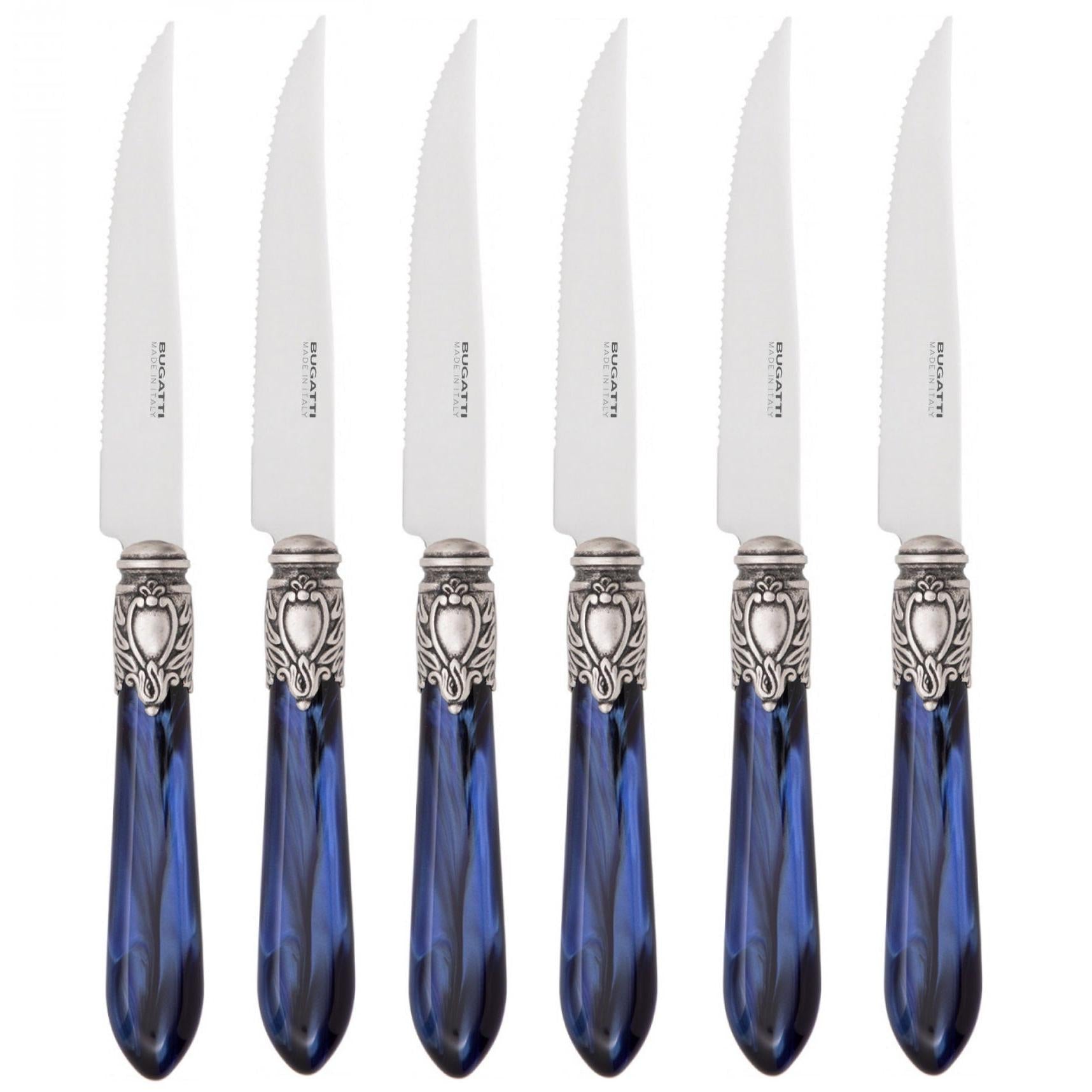 Oxford Antique 6 Piece Steak knife Set - ROYAL BLUE